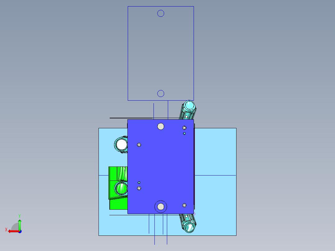 [冲压模具]特斯拉悬挂摆臂的冲压模具op30后视图