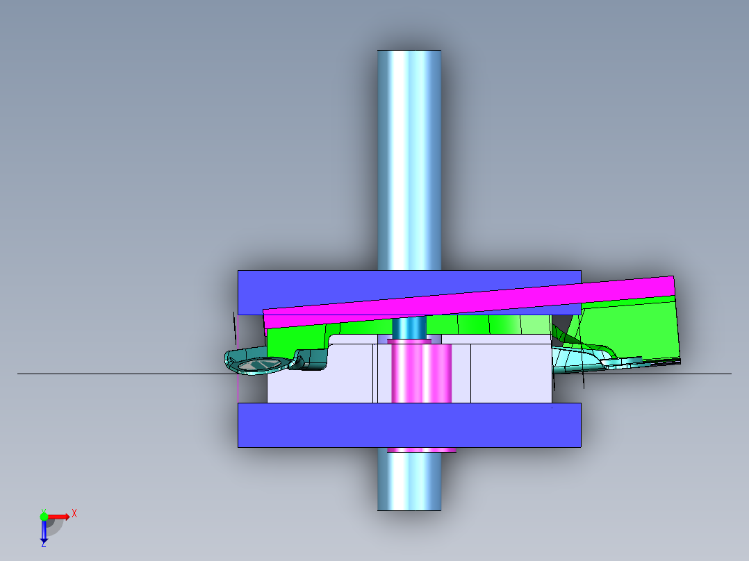 [冲压模具]特斯拉悬挂摆臂的冲压模具op30俯视图