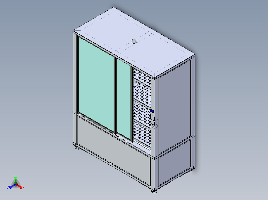 智能无土栽培植物设备正等轴测图