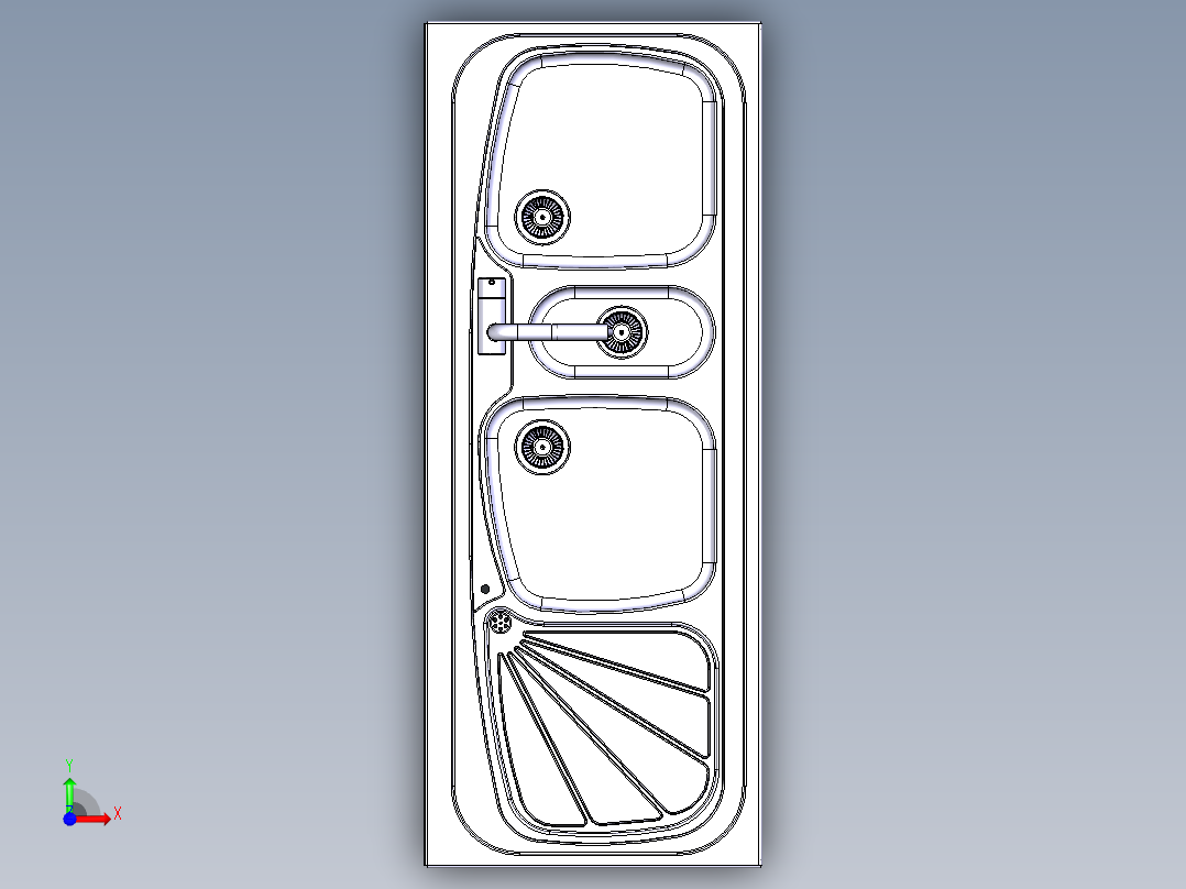 水槽、不锈钢水槽(61)前视图