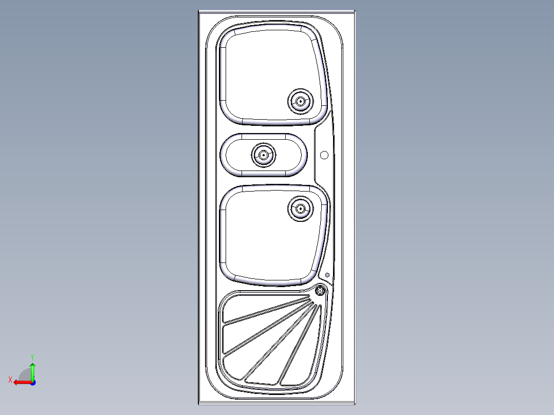 水槽、不锈钢水槽(61)后视图