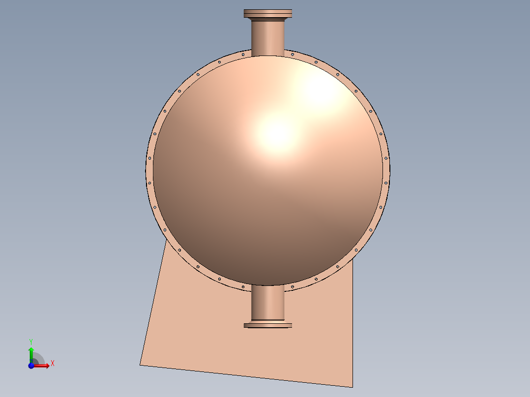 管壳换热器前视图