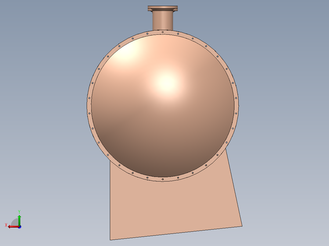 管壳换热器后视图