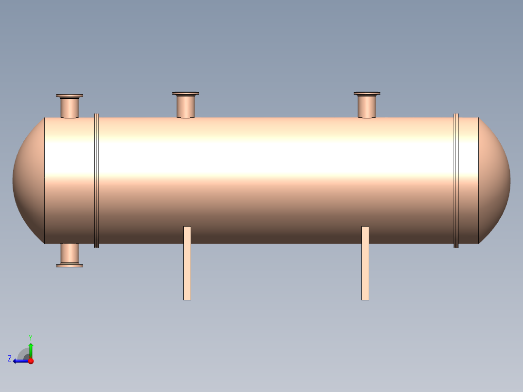 管壳换热器右视图