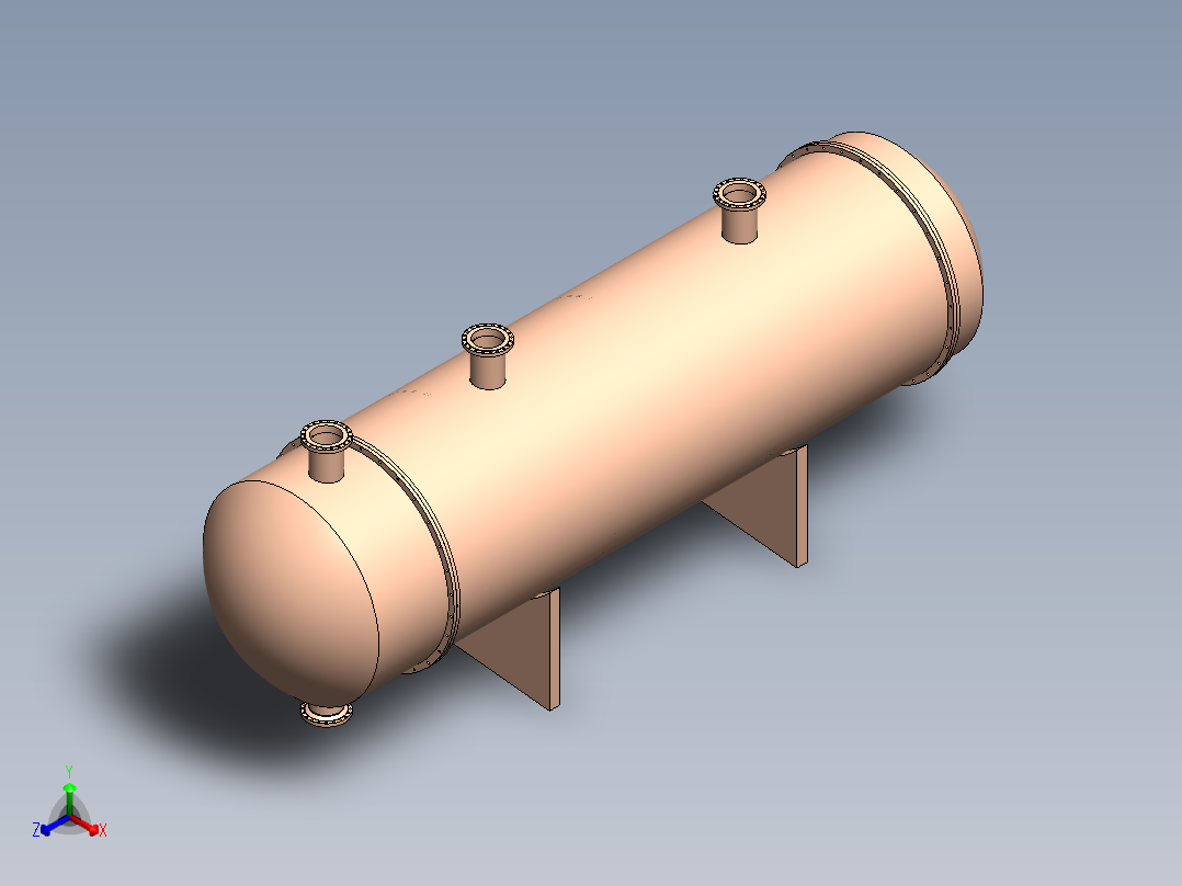 管壳换热器正等轴测图