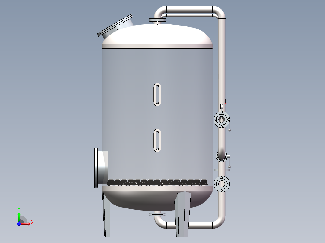 石英砂过滤罐前视图