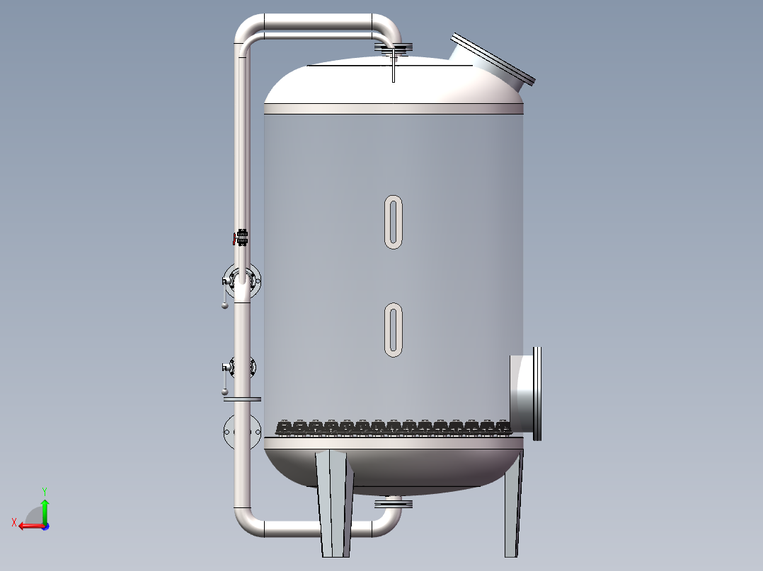 石英砂过滤罐后视图