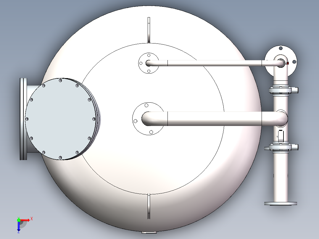 石英砂过滤罐俯视图