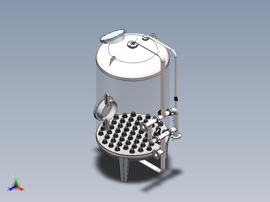 石英砂过滤罐正等轴测图