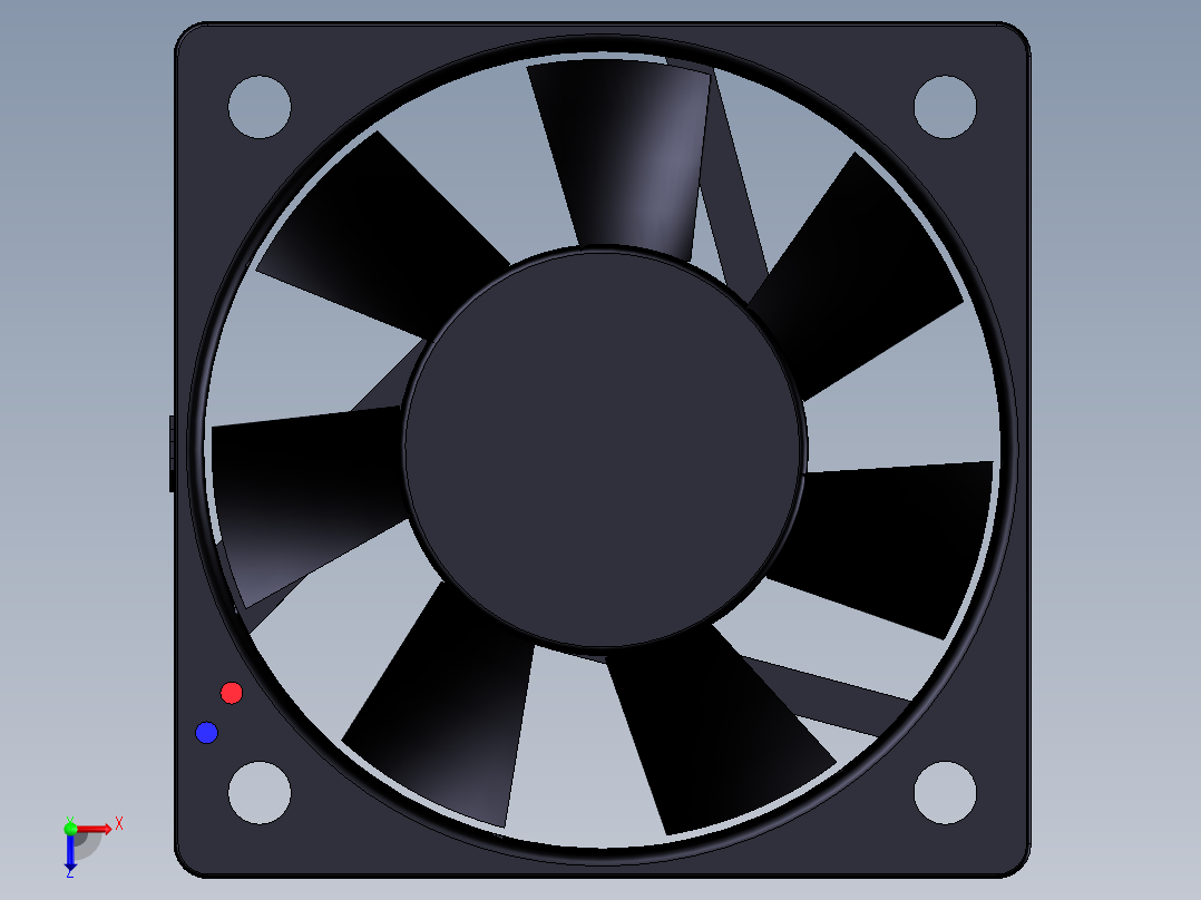 扇热风扇-50x50x10mm俯视图