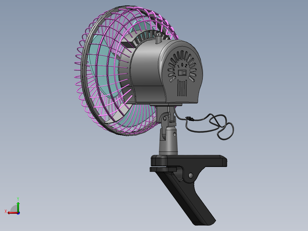 000电风扇后视图