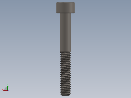 Screw_DIN_912_M6x45_A2.SLDPRT公制内六角螺钉后视缩略图