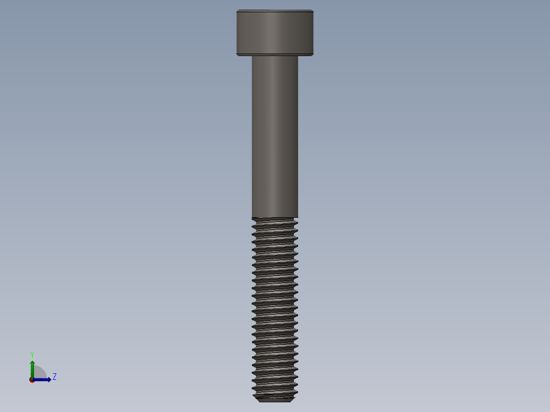 Screw_DIN_912_M6x45_A2.SLDPRT公制内六角螺钉左视图