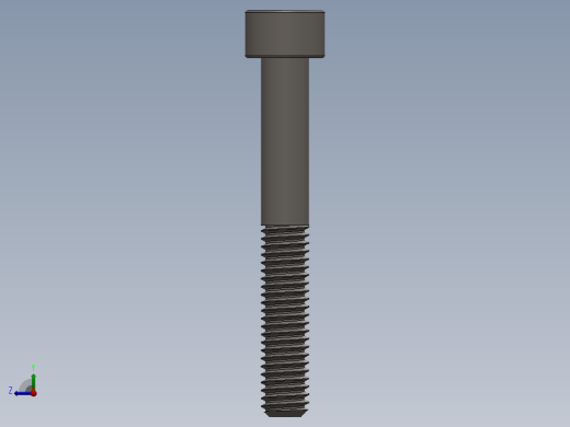 Screw_DIN_912_M6x45_A2.SLDPRT公制内六角螺钉右视缩略图