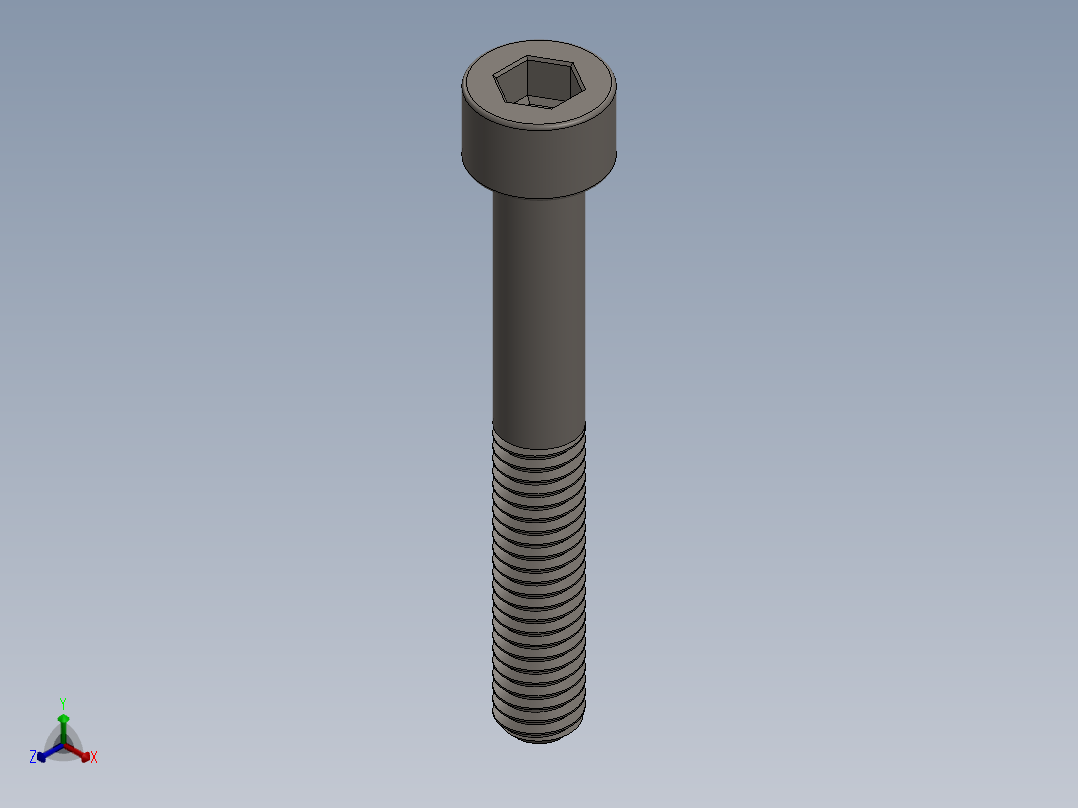 Screw_DIN_912_M6x45_A2.SLDPRT公制内六角螺钉正等轴测图
