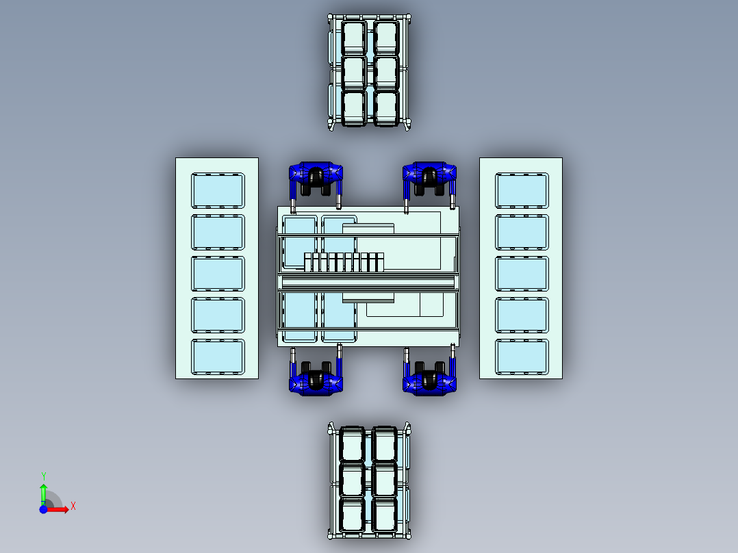 人工分选工作站台设计前视图