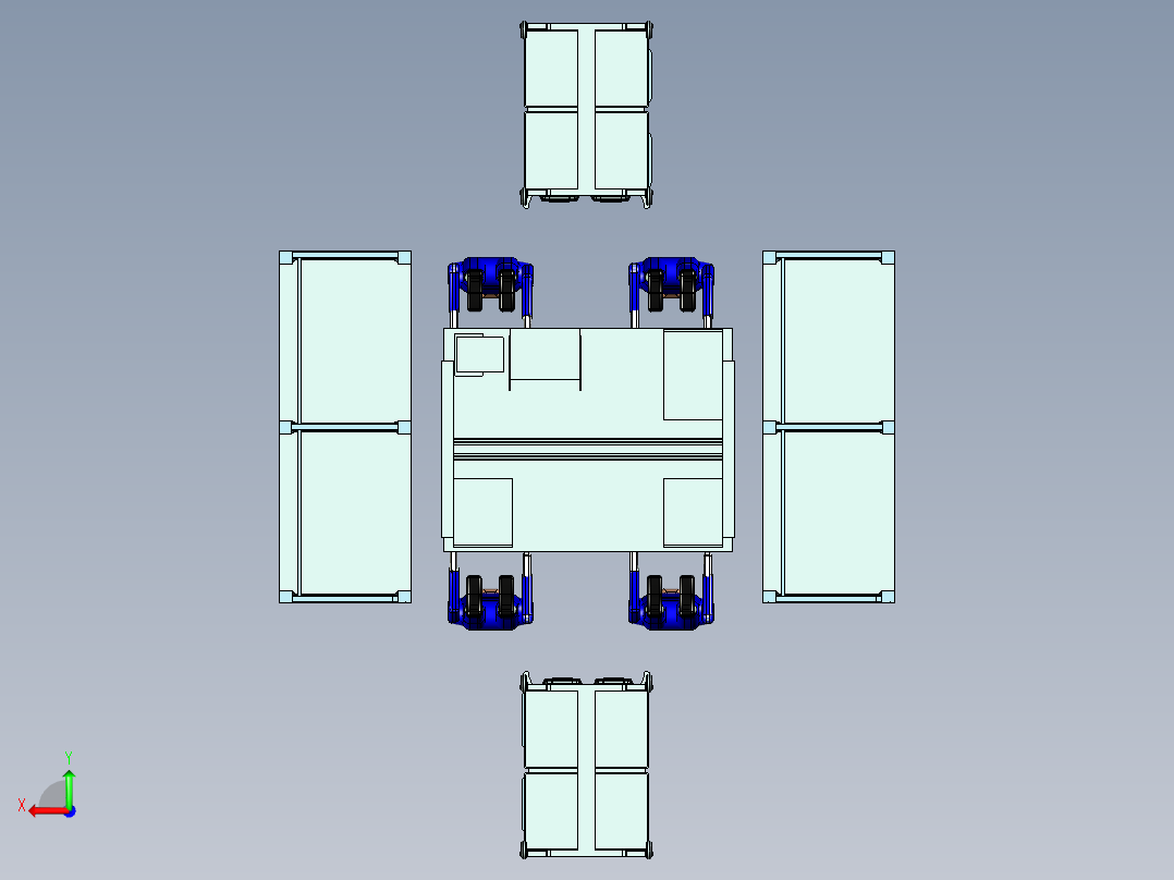 人工分选工作站台设计后视图
