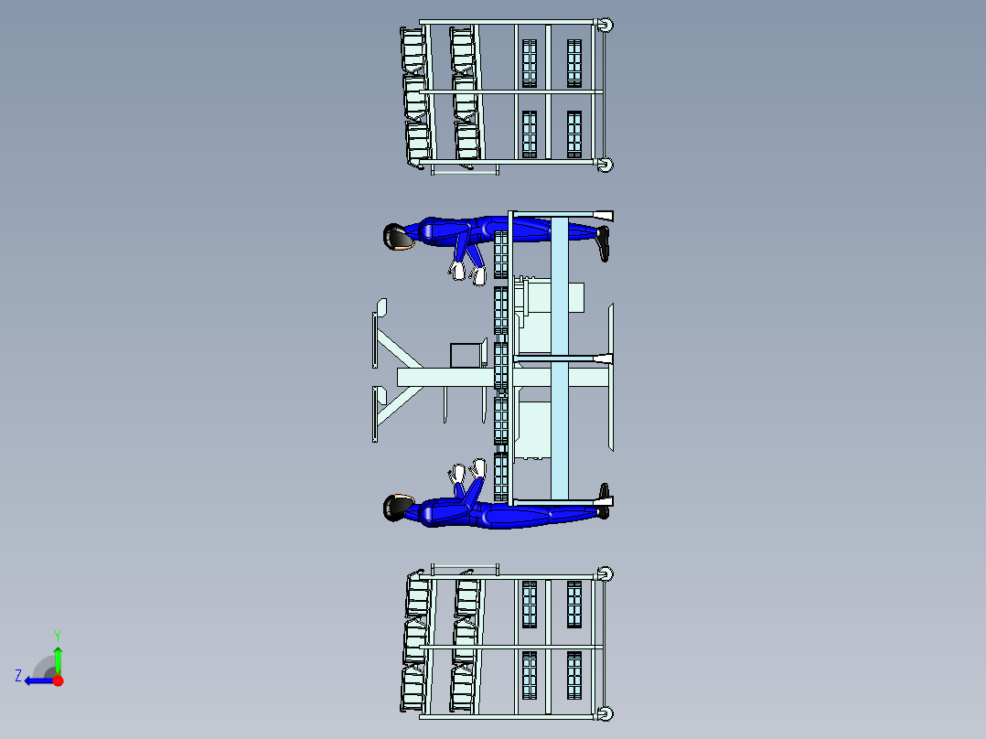 人工分选工作站台设计右视图