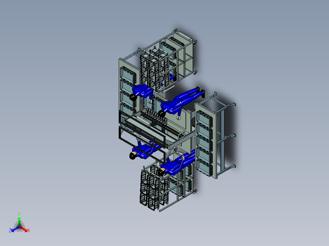 人工分选工作站台设计正等轴测图