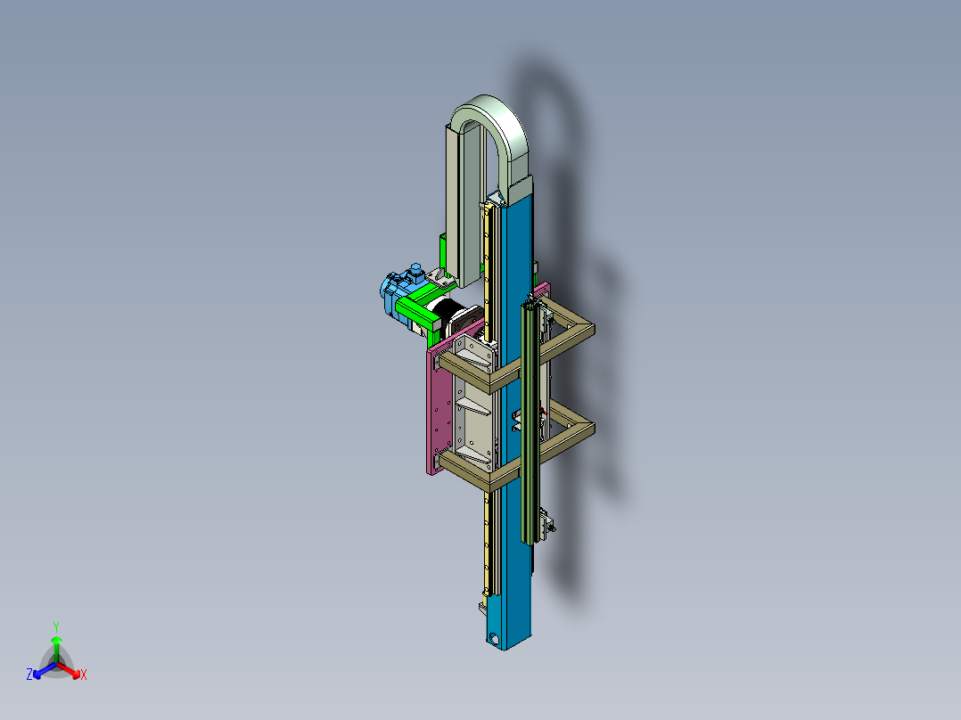 伺服齿轮齿条与直线导轨传动移动模组设计主视图