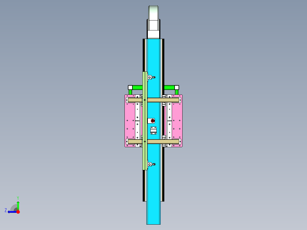 伺服齿轮齿条与直线导轨传动移动模组设计右视图