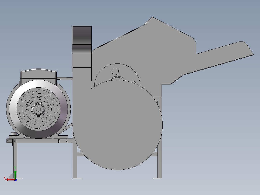 破碎机、动物饲料粉碎机后视图