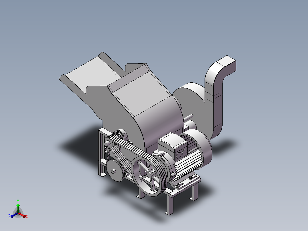 破碎机、动物饲料粉碎机正等轴测图