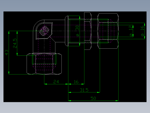 PARKER管接头EO Bulkhead elbow WSV16SCF(16)_front
