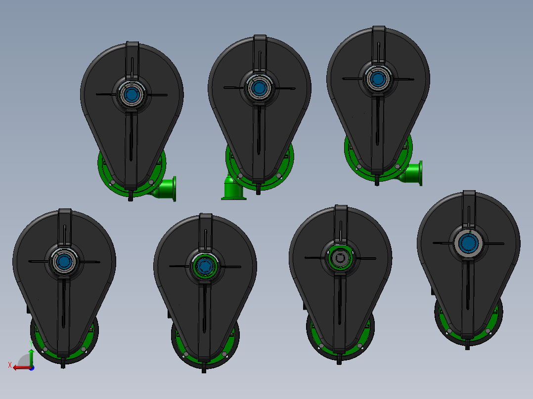 7款PTOC-150-PTO 皮带驱动离心泵模型后视图
