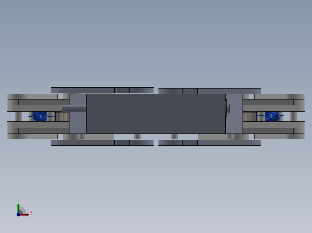 机械手机械夹蜗杆传动前视图