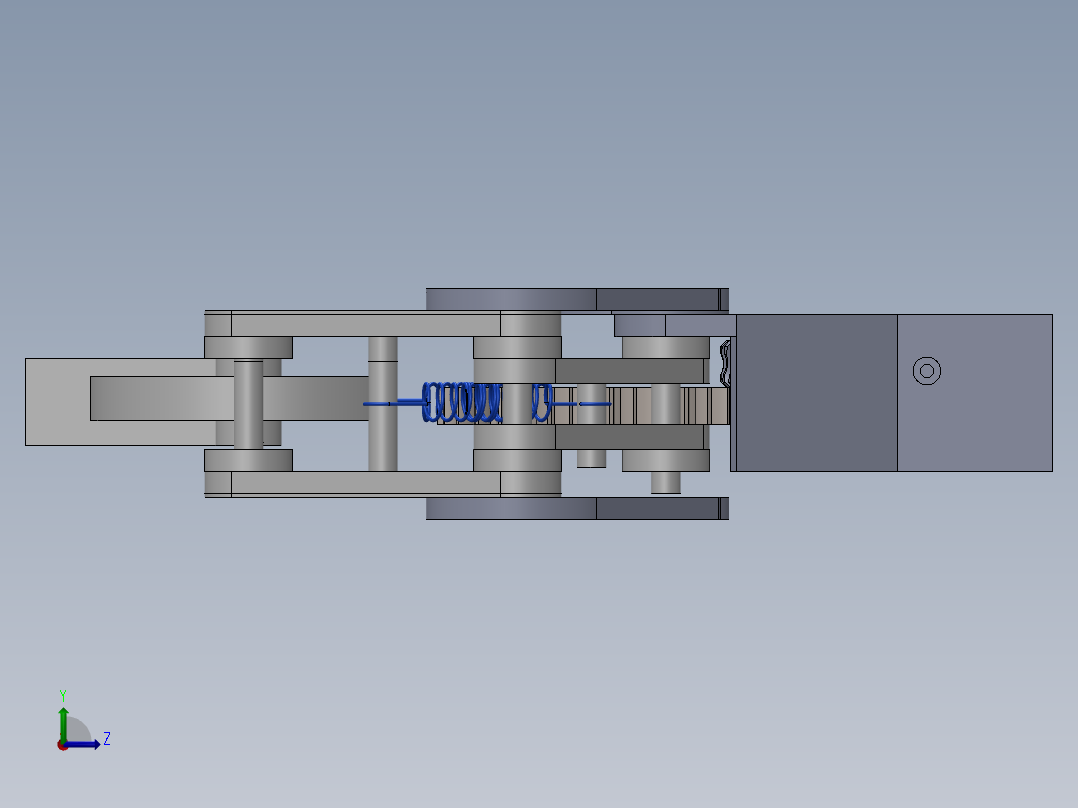 机械手机械夹蜗杆传动左视图