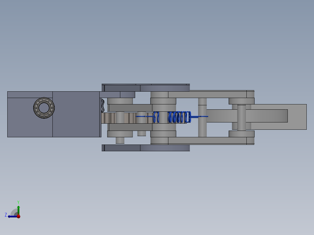 机械手机械夹蜗杆传动右视图