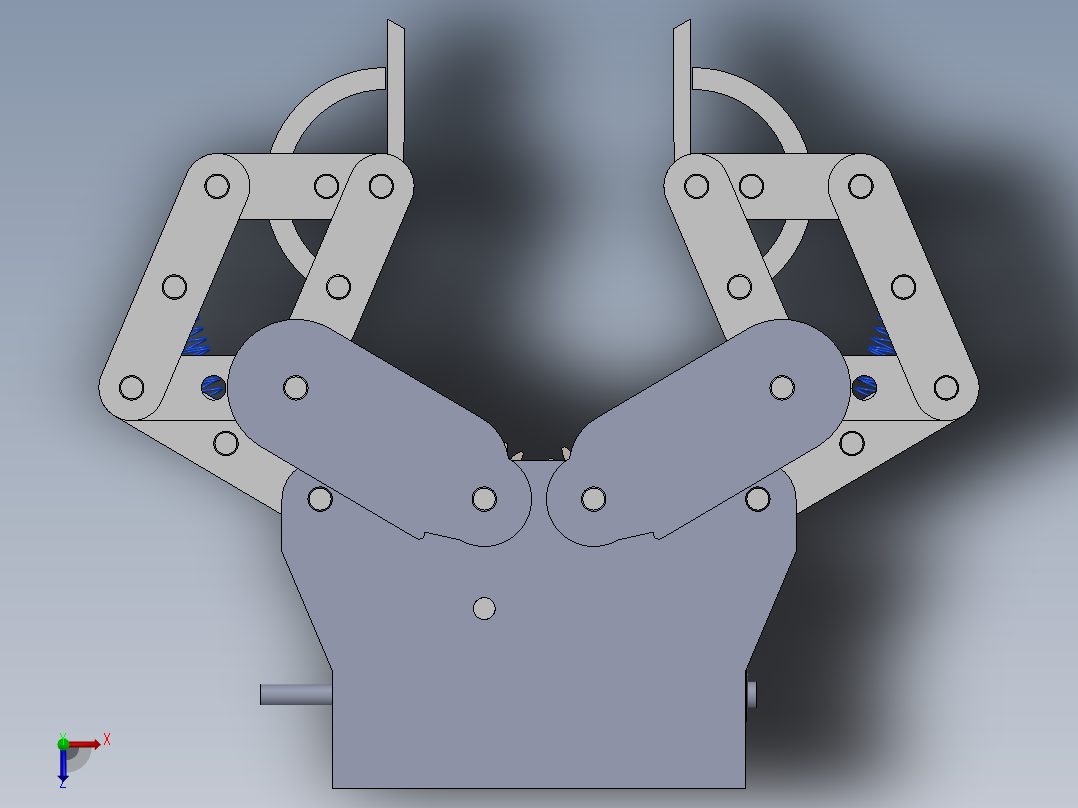 机械手机械夹蜗杆传动俯视图
