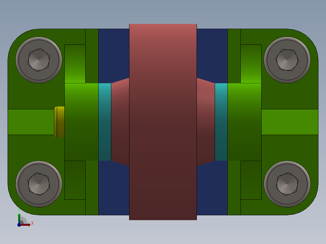 皮带滚轮支撑组件前视图