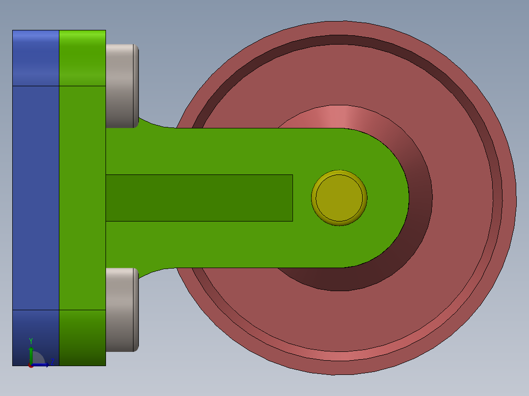 皮带滚轮支撑组件左视图