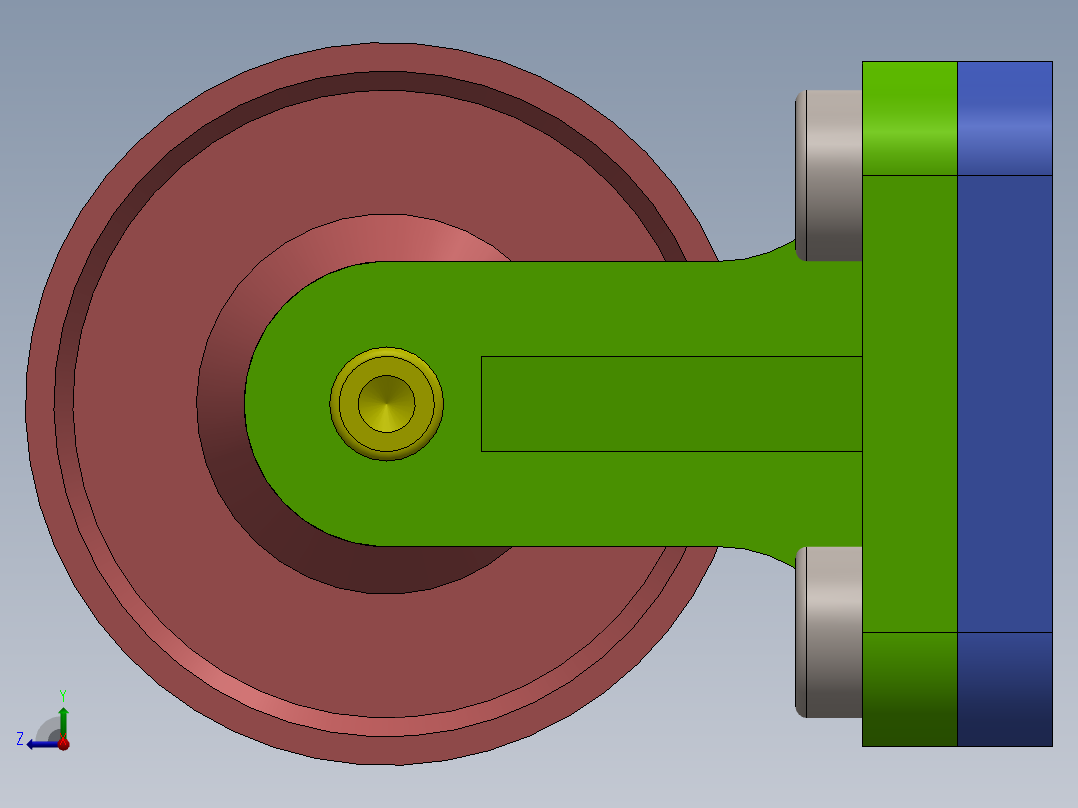 皮带滚轮支撑组件右视图