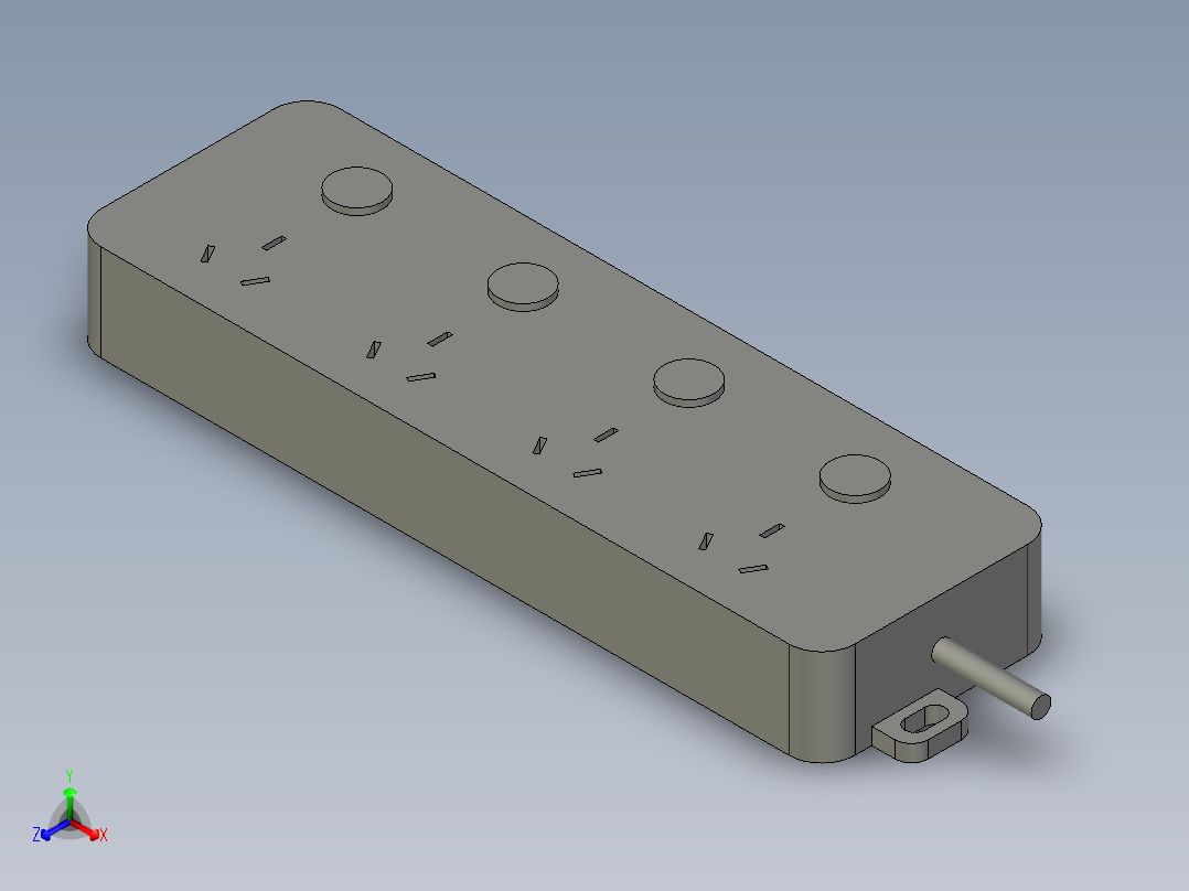 4孔插座正等轴测图
