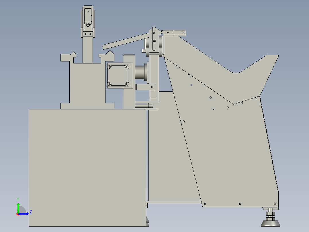 小型数控车床左视图