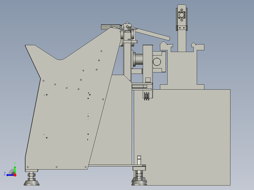 小型数控车床右视图