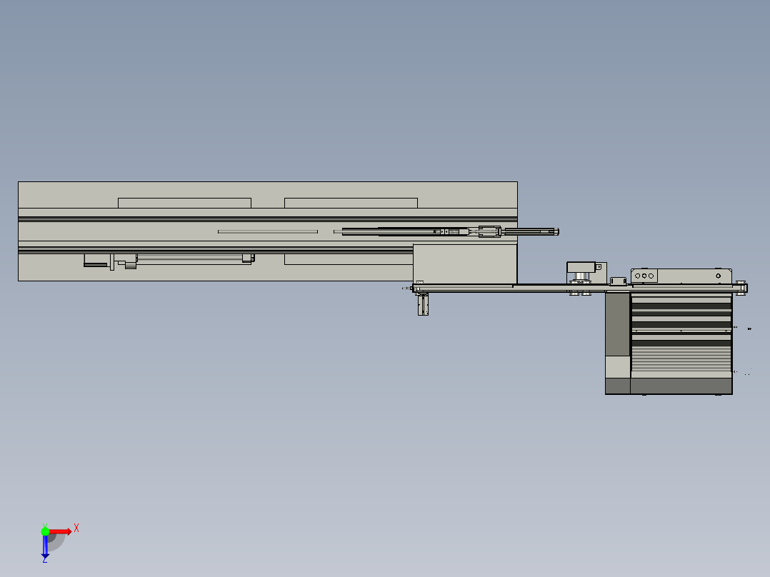 小型数控车床俯视图