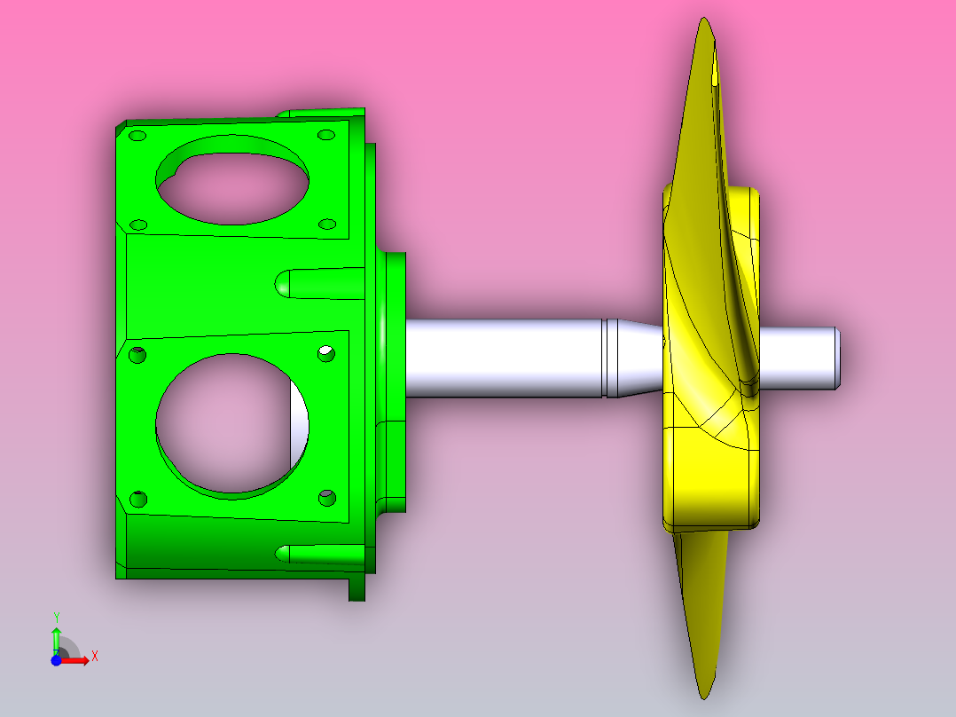 星形发动机和螺旋桨前视图