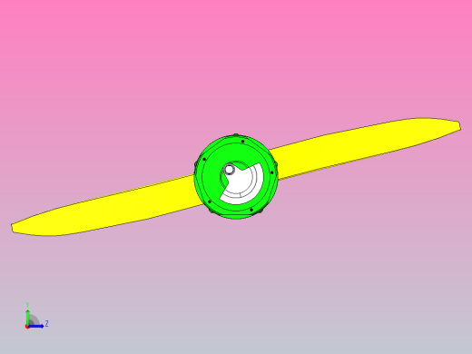 星形发动机和螺旋桨左视缩略图