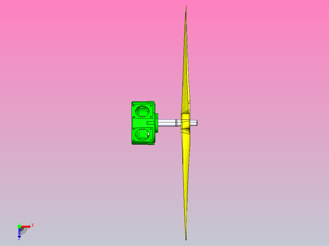 星形发动机和螺旋桨俯视图