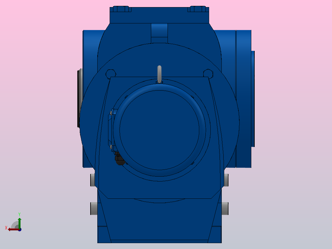 SAZ87R57组合式斜齿-蜗轮蜗杆减速机SAZ87R57-Y0.25-4P-2054-M1-0°-A后视图