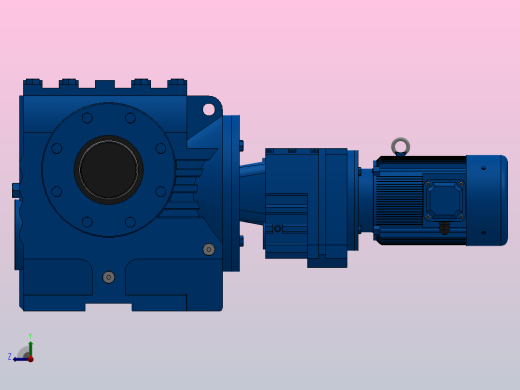 SAZ87R57组合式斜齿-蜗轮蜗杆减速机SAZ87R57-Y0.25-4P-2054-M1-0°-A右视缩略图