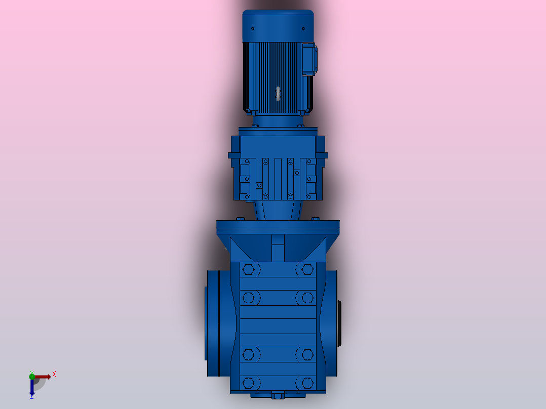 SAZ87R57组合式斜齿-蜗轮蜗杆减速机SAZ87R57-Y0.25-4P-2054-M1-0°-A俯视图