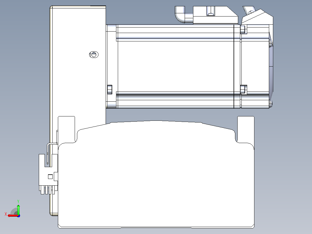 皮带直线轴半封闭可选导轨TPA-HNB-140D-120-L2200-RU-C-P40-N3后视图