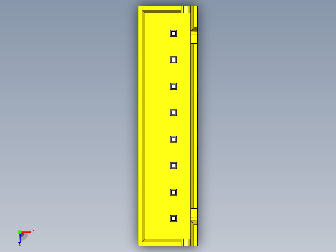 连接器黄色JST XH 8针2.54 mm俯视图