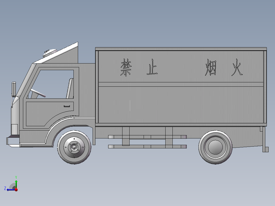 厢式货车右视图