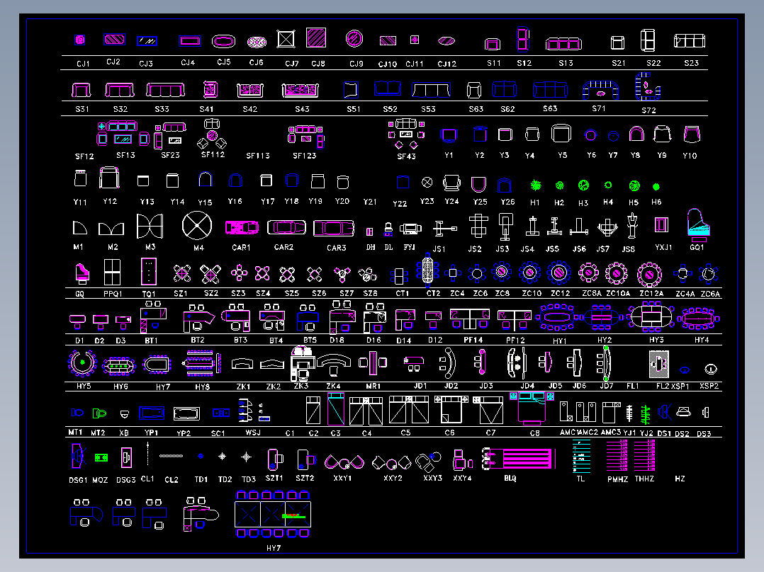 室内家具平面图库2